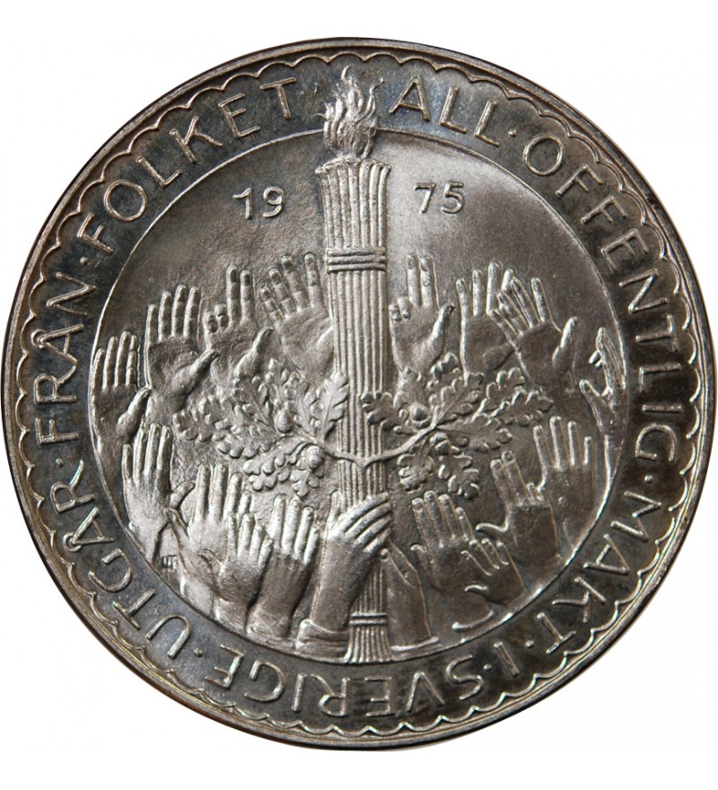 SUEDE, REFORME DE LA CONSTITUTION - 50 KRONOR ARGENT 1975