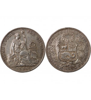 PEROU - 1 SOL ARGENT 1889 TF 2