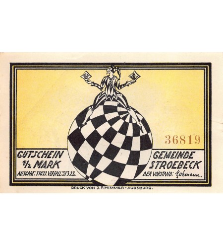 ALLEMAGNE, STROEBECK GEMEINDE - 1/2 MARK 1922