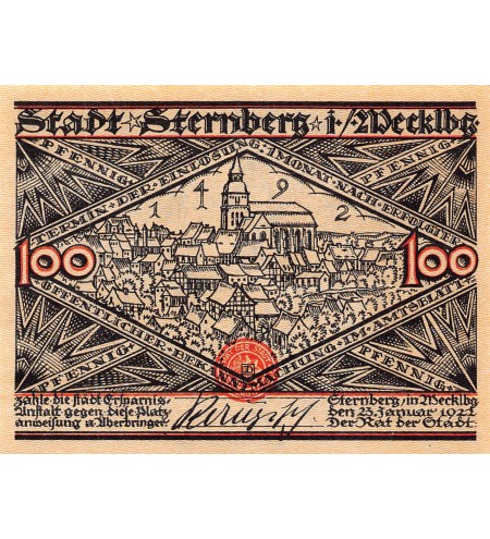 ALLEMAGNE, STERNBERG - 100 PFENNIG 1922