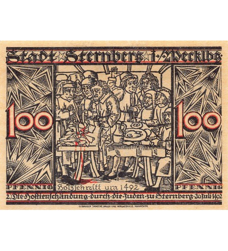 ALLEMAGNE, STERNBERG - 100 PFENNIG 1922