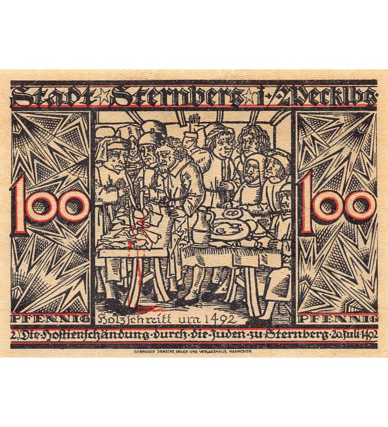ALLEMAGNE, STERNBERG - 100 PFENNIG 1922