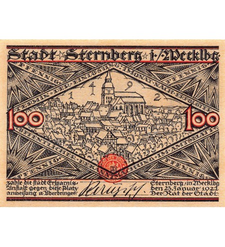 ALLEMAGNE, STERNBERG - 100 PFENNIG 1922