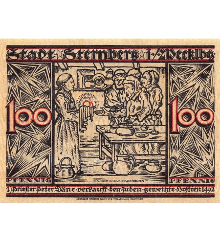 ALLEMAGNE, STERNBERG - 100 PFENNIG 1922