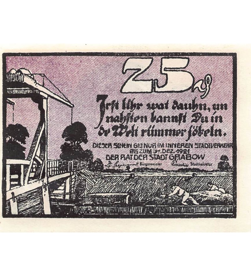ALLEMAGNE, GRABOW - 25 PFENNIG 1921