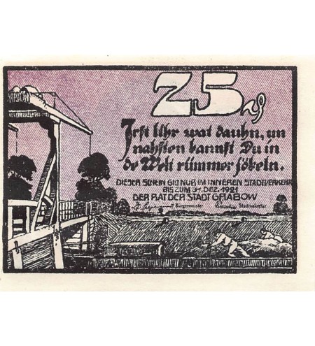 ALLEMAGNE, GRABOW - 25 PFENNIG 1921