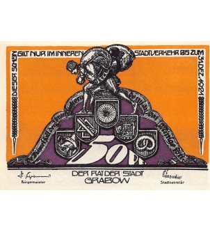 ALLEMAGNE, GRABOW - 50 PFENNIG 1921