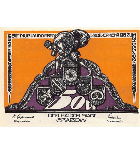 ALLEMAGNE, GRABOW - 50 PFENNIG 1921