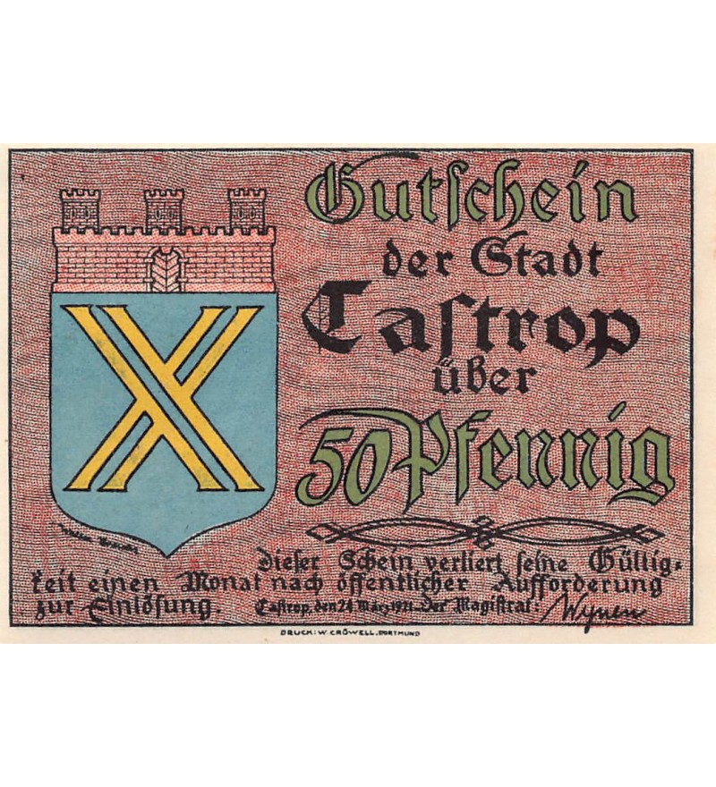 ALLEMAGNE, CASTROP - 50 PFENNIG 1921