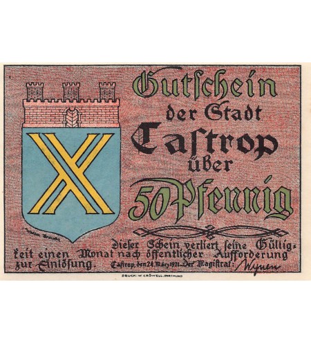 ALLEMAGNE, CASTROP - 50 PFENNIG 1921