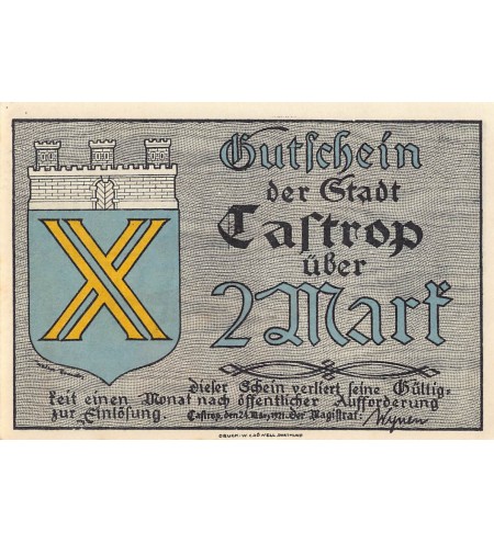 ALLEMAGNE, CASTROP - 2 MARK 1921