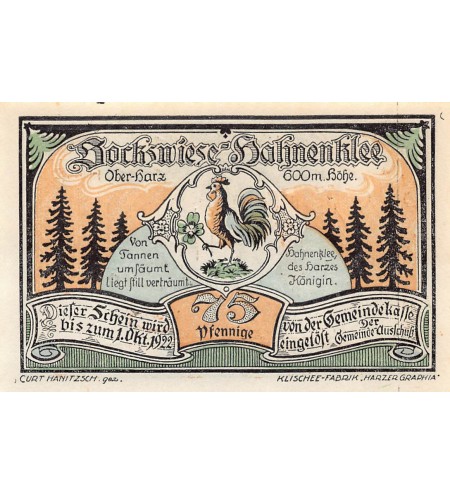 ALLEMAGNE, BOCKSWIESE - 50 PFENNIG 1922