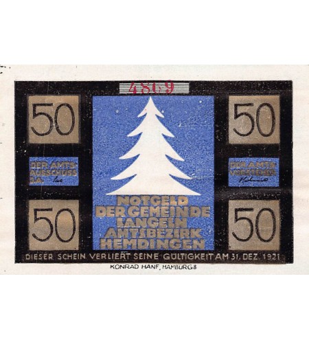 ALLEMAGNE, LANGELN - 50 PFENNIG 1921