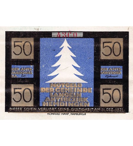 ALLEMAGNE, LANGELN - 50 PFENNIG 1921