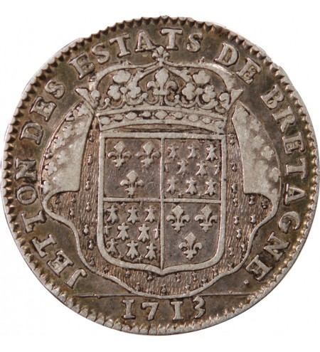 ETATS DE BRETAGNE, LOUIS XVI – JETON ARGENT 1713 DINAN Daniel 69