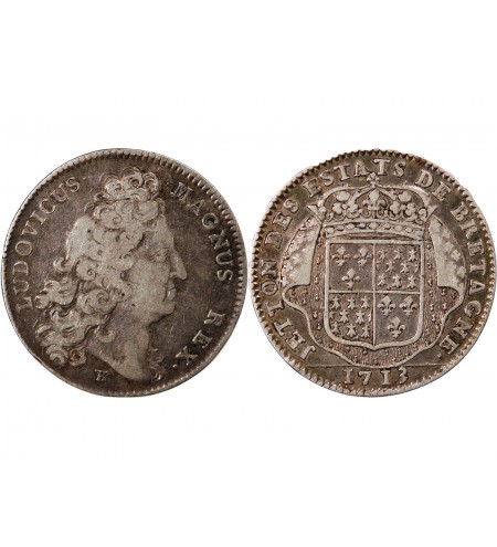 ETATS DE BRETAGNE, LOUIS XVI – JETON ARGENT 1713 DINAN Daniel 69