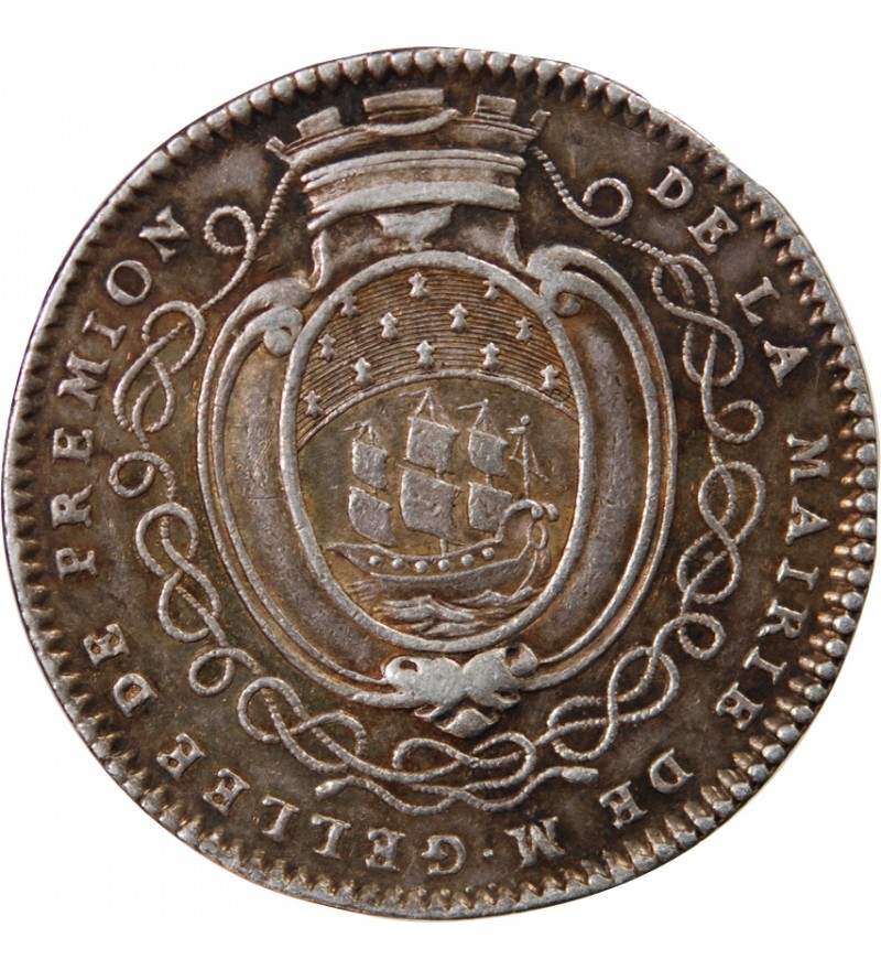 MAIRE DE NANTES, JEAN-BAPTISTE GELLÉE DE PREMION – JETON ARGENT 1754