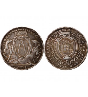 MAIRE DE NANTES, JEAN-BAPTISTE GELLÉE DE PREMION – JETON ARGENT 1754 2