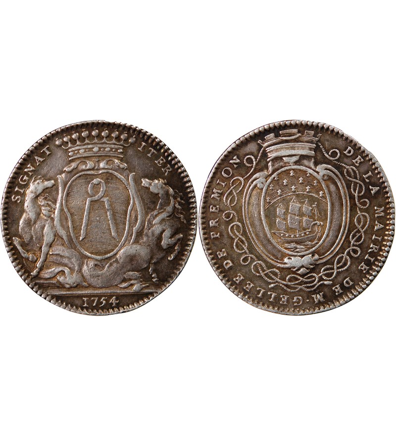 MAIRE DE NANTES, JEAN-BAPTISTE GELLÉE DE PREMION – JETON ARGENT 1754
