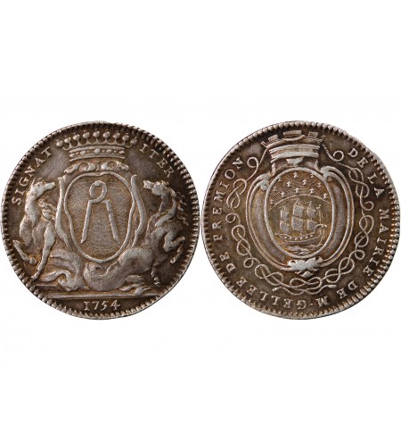 MAIRE DE NANTES, JEAN-BAPTISTE GELLÉE DE PREMION – JETON ARGENT 1754