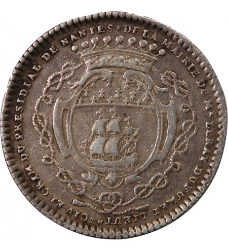 MAIRE DE NANTES, RENÉ LERAY, SIEUR DU FUMET – JETON ARGENT 1730 F.8907