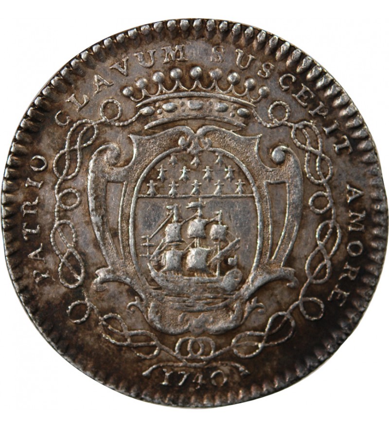 MAIRE DE NANTES, RENÉ DARQUISTADE – JETON ARGENT 1740