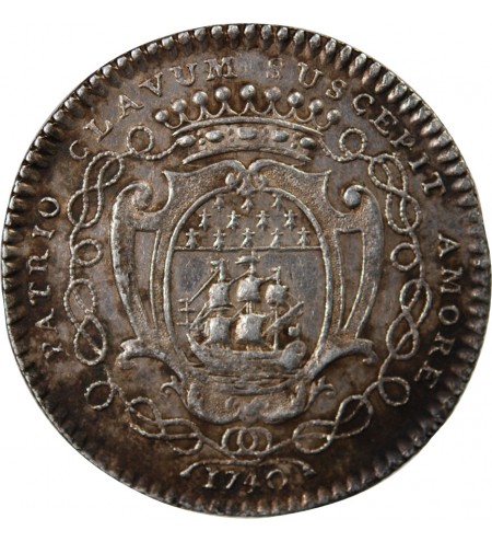 MAIRE DE NANTES, RENÉ DARQUISTADE – JETON ARGENT 1740