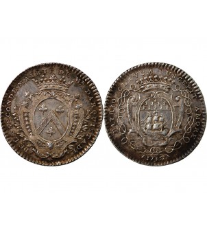MAIRE DE NANTES, RENÉ DARQUISTADE – JETON ARGENT 1740 2