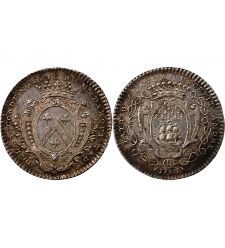 MAIRE DE NANTES, RENÉ DARQUISTADE – JETON ARGENT 1740