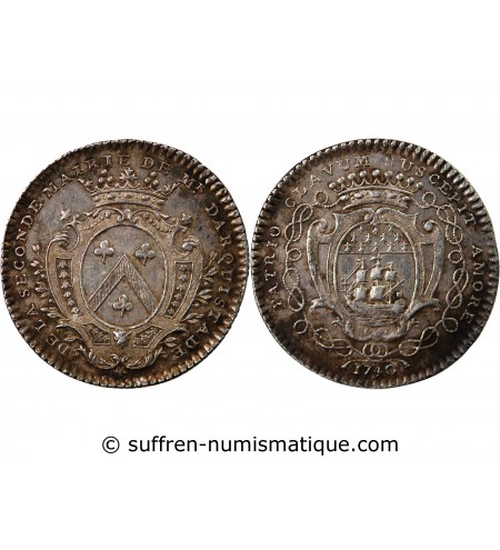 MAIRE DE NANTES, RENÉ DARQUISTADE – JETON ARGENT 1740