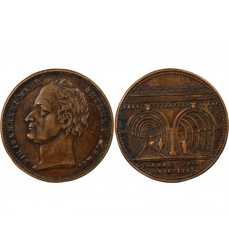 GRANDE-BRETAGNE, ISAMBART MARC BRUNEL - JETON LAITON 1843 - TUNNEL SOUS LA TAMISE