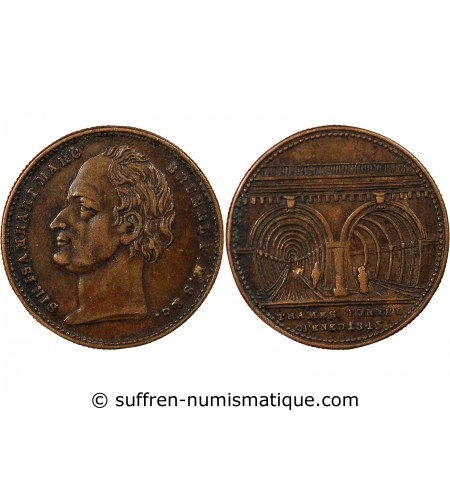 GRANDE-BRETAGNE, ISAMBART MARC BRUNEL - JETON LAITON 1843 - TUNNEL SOUS LA TAMISE