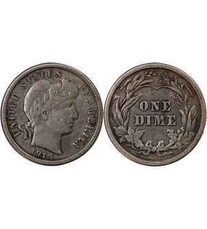 USA - 10 CENTS ARGENT "Barber Dime" 1914 PHILADELPHIE 2