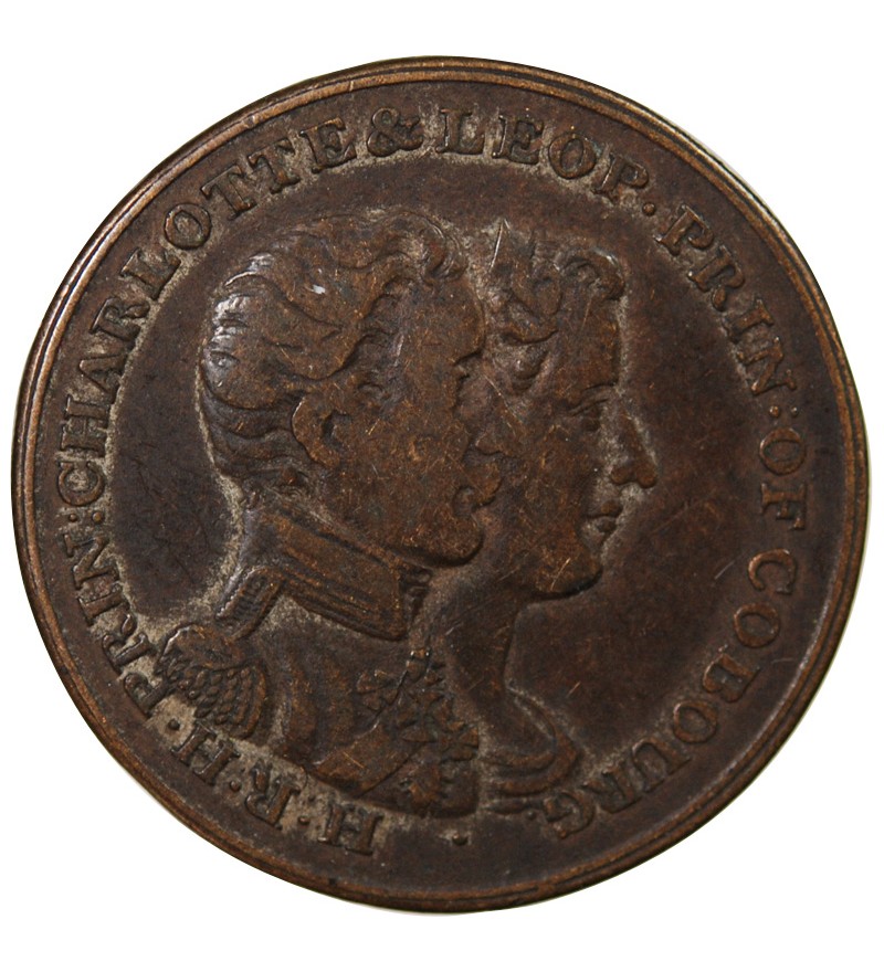 MARIAGE DE LEOPOLD, PRINCE DE COBOURG - JETON CUIVRE 1816
