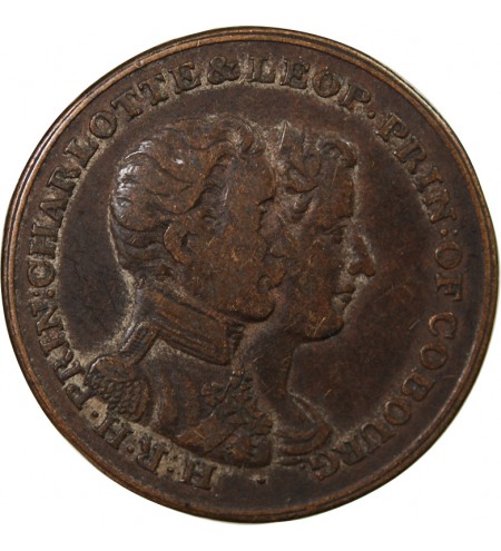 MARIAGE DE LEOPOLD, PRINCE DE COBOURG - JETON CUIVRE 1816