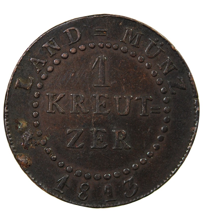 ALLEMAGNE, BADE, KARL LUDWIG FRIEDRICH - 1 KREUTZER 1813