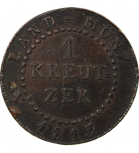 ALLEMAGNE, BADE, KARL LUDWIG FRIEDRICH - 1 KREUTZER 1813