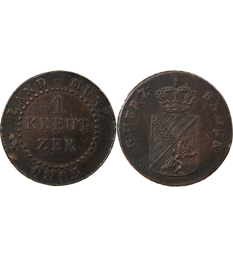 ALLEMAGNE, BADE, KARL LUDWIG FRIEDRICH - 1 KREUTZER 1813