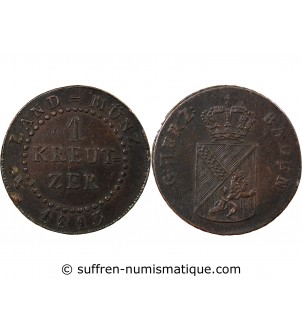 ALLEMAGNE, BADE, KARL LUDWIG FRIEDRICH - 1 KREUTZER 1813