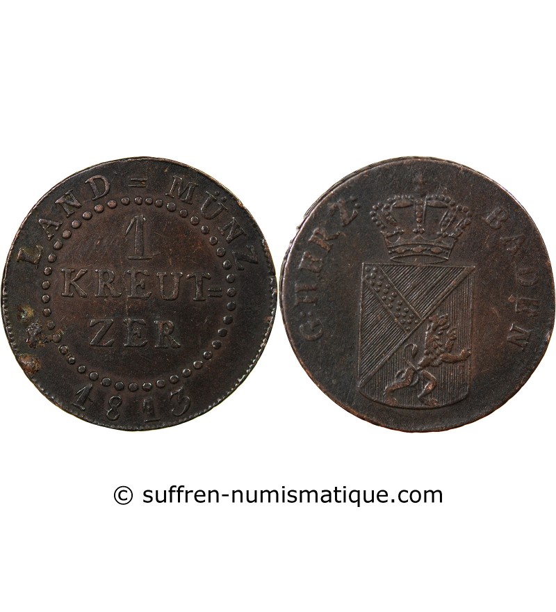 ALLEMAGNE, BADE, KARL LUDWIG FRIEDRICH - 1 KREUTZER 1813