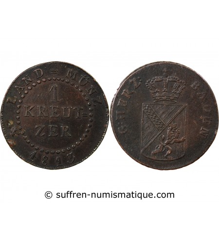 ALLEMAGNE, BADE, KARL LUDWIG FRIEDRICH - 1 KREUTZER 1813