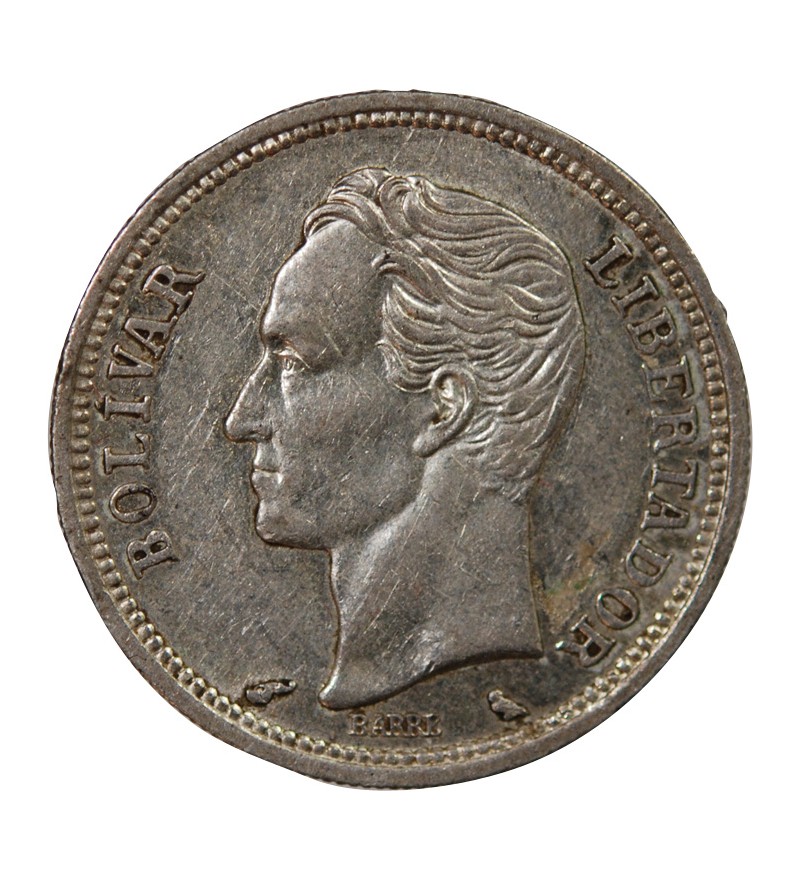 VENEZUELA, SIMON BOLIVAR - 1 BOLIVAR ARGENT 1965