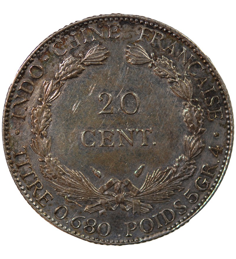 INDOCHINE FRANCAISE - 20 CENTIMES ARGENT 1937