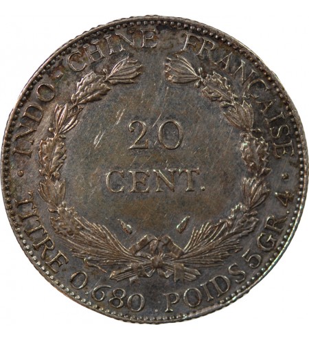 INDOCHINE FRANCAISE - 20 CENTIMES ARGENT 1937