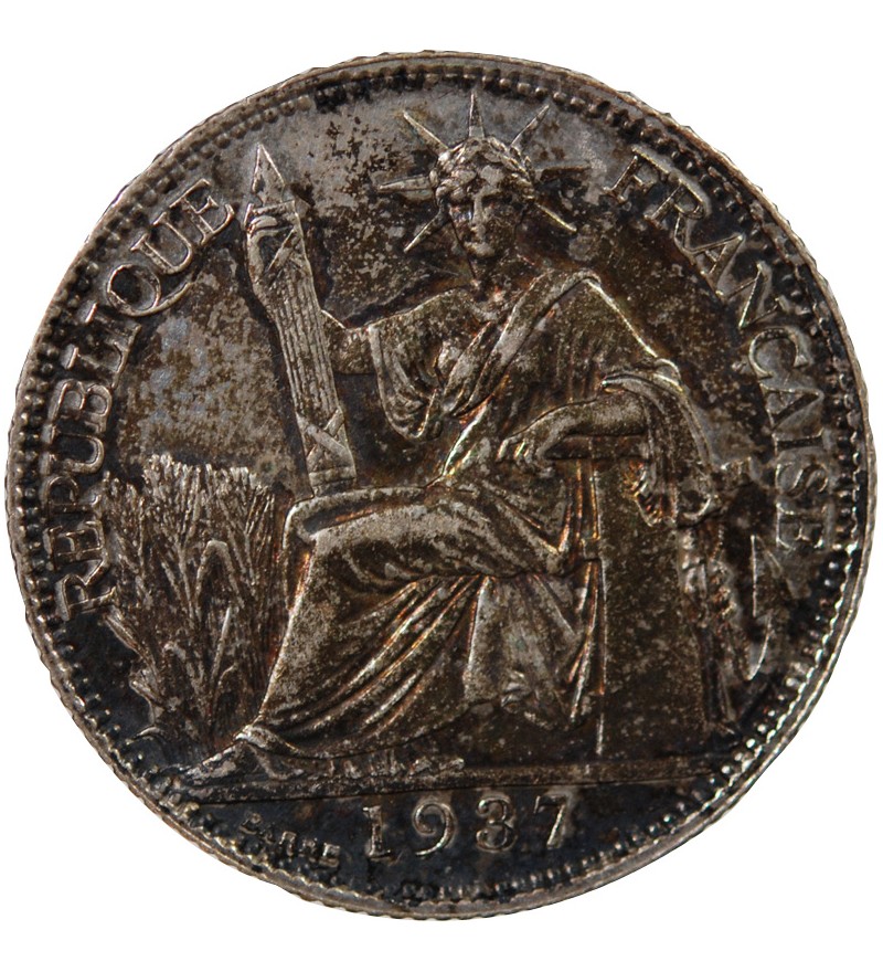 INDOCHINE FRANCAISE - 20 CENTIMES ARGENT 1937