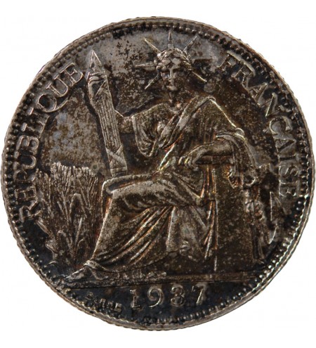 INDOCHINE FRANCAISE - 20 CENTIMES ARGENT 1937