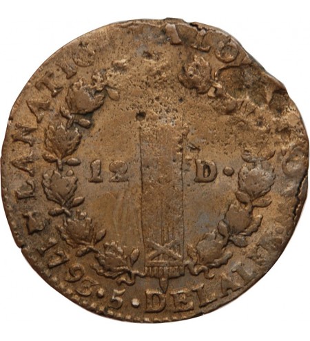 REVOLUTION FRANCAISE, CONSTITUTION - 12 DENIERS ROI DES FRANCOIS 1793 T° SAUMUR