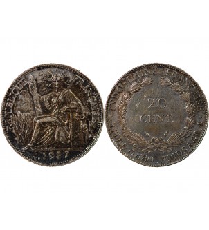 INDOCHINE FRANCAISE - 20 CENTIMES ARGENT 1937 2