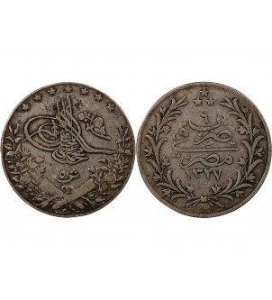 EGYPTE, MUHAMMAD V - 5 QIRSH ARGENT 1327 (1913) 2