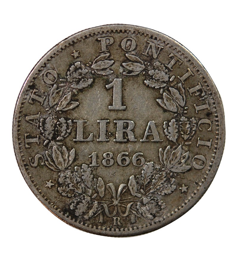 VATICAN, PIE IX - 1 LIRA 1866 R ROME